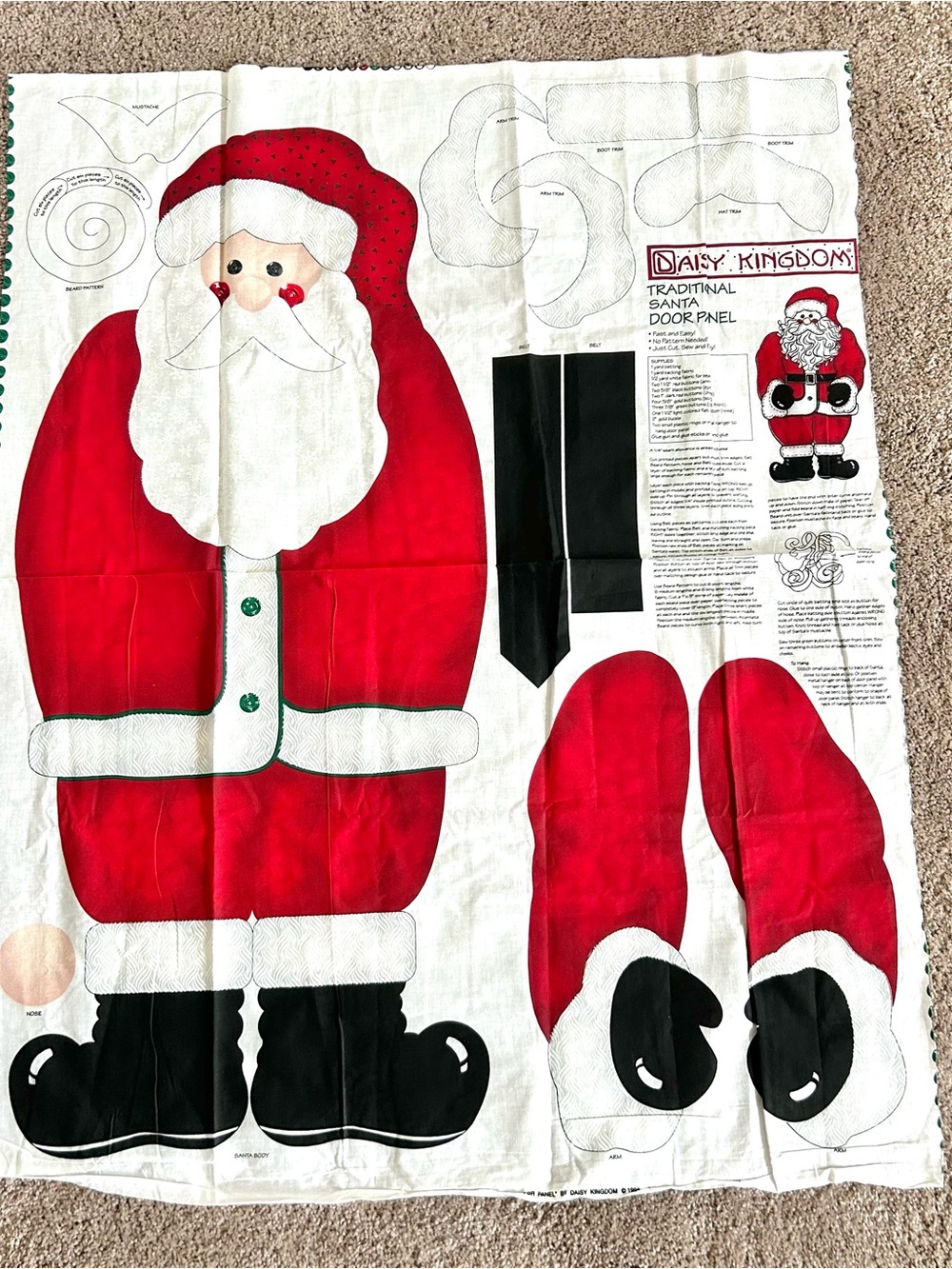 VTG 1998 Daisy Kingdom  Traditional Santa Sew Your Own Door Panel New 35”x 45”
